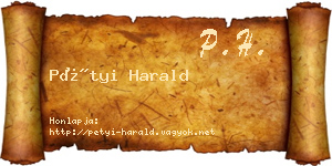 Pétyi Harald névjegykártya